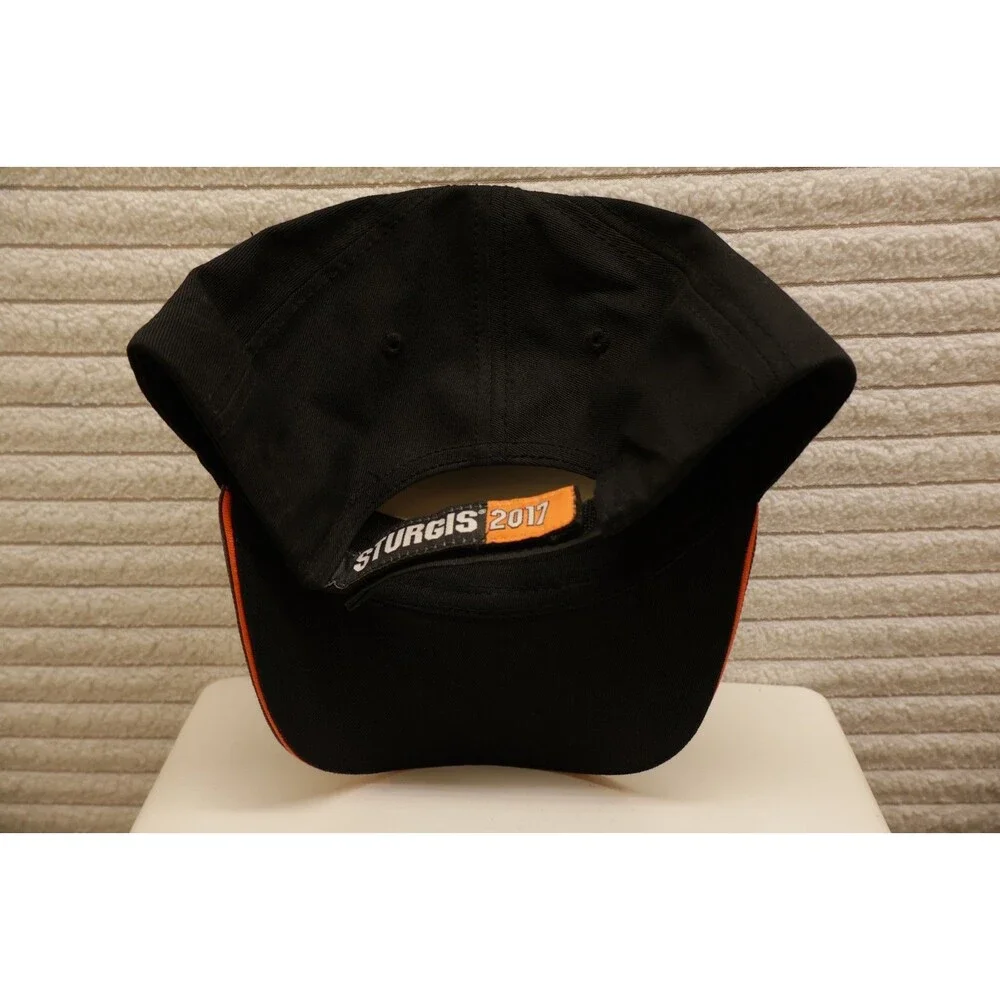 NEW Sturgis 77th Annual 2017 Black Hills Rally Motorcycle Hat Cap Gray Orange
